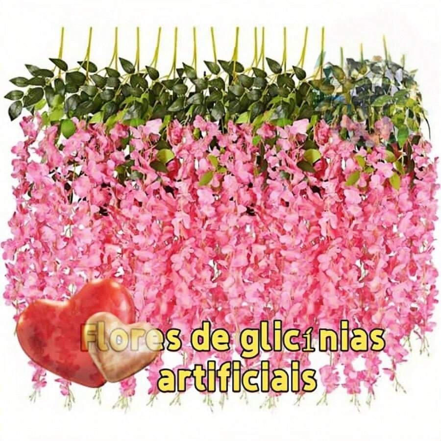 Set Of 12 Wisteria Peony Bouquets, Suitable For Garden Wedding Party Decoration - 12 Pink Wisteria Flowers - View 1