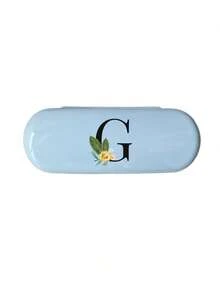 1個純色眼鏡盒，字母花卉印花硬質PU皮革眼鏡盒，全新極簡設計，便攜、防水、防塵，適用於眼鏡和處方眼鏡，適合海灘、度假、旅行、野餐、約會、返校等場合的保護盒 - 彩色 - 查看 22