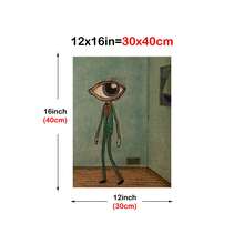 1 Pieza Póster de Caballero de Ojos Grandes, Arte de Pared, Decoración de Pared, Impresión en Lienzo, Póster Creativo, Arte en Lienzo, Póster Divertido, Impresión de Estilo Minimalista Moderno, Decoración de Sala de Estar y Habitación, Decoración del Hogar, Regalo, Sin Marco - transparente - Ver 2