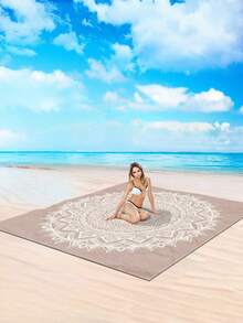 1pc New Outdoor Waterproof Anti-Sand Digital Printed Picnic Mat/Beach Towel, Fashion & Fresh Pattern, Suitable For Camping And Picnic - Multicolor - View 10