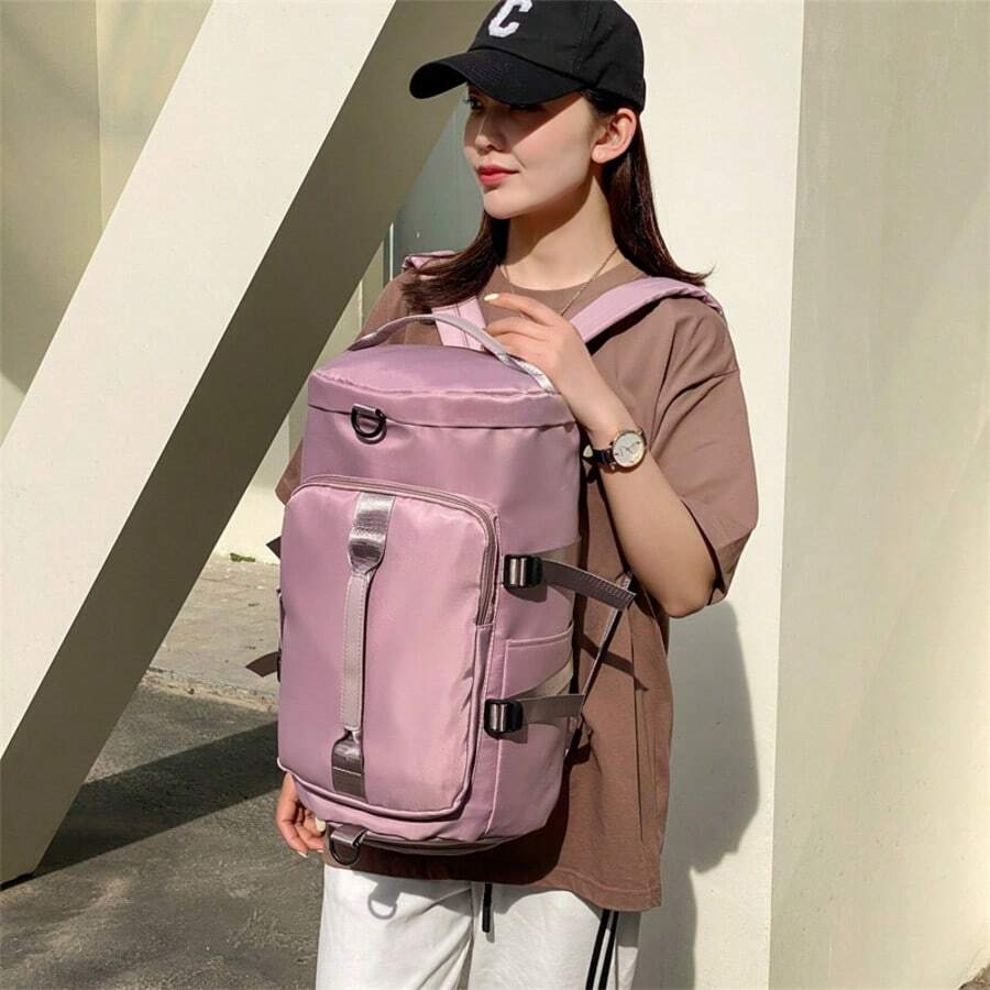 Sports Gym Bag For Women Crossbody Shoulder Bag 3 In 1 Men Laptop Business Backpack Weekender Overnight Flight-Approved Duffle Bags With Shoe Compartment Tote Handbags - 紫羅蘭色 - 查看 1