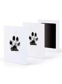 3 sets Kit con huella de pata de mascota, que incluye 1 almohadilla de tinta y 2 tarjetas para sellar, regalos para Halloween, Acción de Gracias y Navidad, recuerdos para registrar el crecimiento