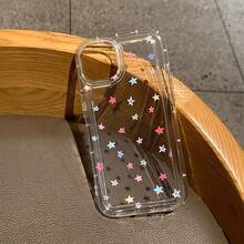 Funda Ultra-Delgada a Prueba de Golpes y Resistente a las Manchas 1pc Patrón de Estrella Lindo Funda de Teléfono Transparente de TPU, Adecuada para iPhone 15, 14, 13, 12, 11 X Xs, Xsmax 7, 8 Pro Max, Modelos Plus Funda de Teléfono Minimalista y Premium - 1 pieza - Ver 4