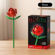 Flowers Bouquet Building Blocks Set Lily Prickly Daisy Rose Hibiscus Flower Peony Sunflower Tulip Gardenia, Botanical Collection Home Decor, Office Decor, Gifts For Valentines Birthdays Mother's Day Toys Building Blocks