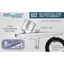 Master Airbrush Model G22 Multi-Purpose Dual-Action Gravity Feed Airbrush, 0.3mm Tip, 1/3 Oz Fluid Cup, 6 Foot Air Hose - User Friendly, Versatile Set Kit - Spray Auto Graphics, Art, Cake, Hobby Craft - 1 - View 6