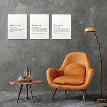 GUBIYU Black Hustle Grind Execution Wall Art Set Of 3 Framed Canvas Office Inspirational Motiviational Wall Decor Art Positive Quotes Posters Living Room Pictures Walls Decor Mens Guys 12x16 - A012 黑白 - 查看 10
