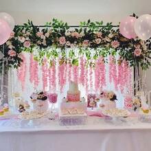 Set Of 12 Wisteria Peony Bouquets, Suitable For Garden Wedding Party Decoration - 12 Pink Wisteria Flowers - View 2