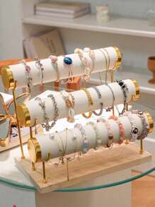 1pc Creative Thickened Velvet Jewelry Display Stand, High-End Metal Bangle, Bracelet, Jewelry Storage Rack - Suitable For Home Organization, Gift For Women Sun Travel Cool Back To School