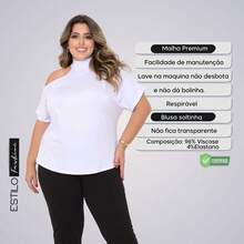 Plus Size Women's Blouse Basic Blouse Loose Top From G1 To G5 - White - View 3