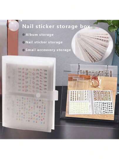 Libro de almacenamiento con 80 ranuras para pegatinas de arte de uñas, álbum vacío para coleccionar, organizador y exhibidor de calcomanías, herramientas de manicura, suministros de uñas, regalo para mujeres y niñas
