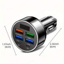 [Travel Artifact]XJDR Multi-Port 2PD 4USB Car Charger Fast Charging PD QC3.0 USB C Car Phone Charger Type C Adapter|Supports Fast Charging Of Multiple Devices At The Same Time - 黑色 - 查看 5
