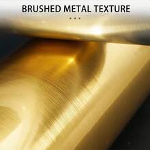1 Roll Brushed Gold Peel And Stick Wallpaper Border PVC Self Adhesive Removable Contact Paper Waterproof Mirror Frame Sticker For Bathroom Decor Wall Stickers - Gold - View 4
