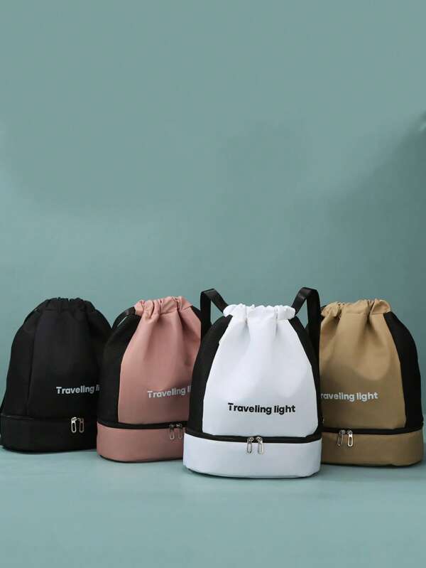 1 Pc Simple Drawstring Maiden Backpack Bucket Backpack Campus Big Children Backpack For Student Schoolbag Storage Backpack Travel Backpack Lightweight Portable Drawstring Closure Large Capacity Adjustable Strap For Travel Vacation Outdoor Back To School Swimming Fashion Color Contrast Nylon College Style Sport Casual Backpack For Student Boy Girl Middle School Students Travel Accessories School Bags For Girls School Bag For Teens