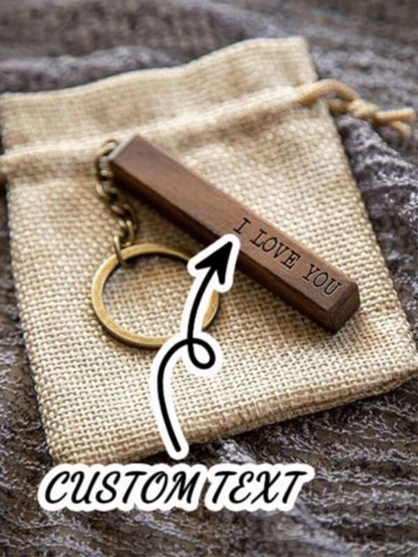 Personalized Custom Name Wood Keychain, A Unisex Anniversary Gift, Wood Anniversary Gift, Suitable For/Birthday/Anniversary