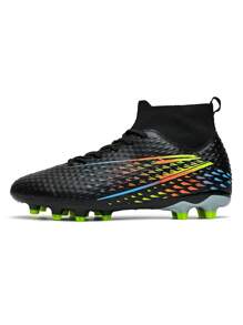 1 Pair Youth Football/Soccer Shoes, Suitable For Daily Grass Field Training, Sports Matches, TPU Studs Anti-Slip High-Top Durable Shoes For All Seasons