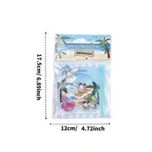 Miniso 1pc Cinnamon Dog Summer Dark Skin Theme Candy Badge Pendant, Transparent Window Design To Display Favorite Badges, Best Accessory For Daily Backpack/Bag - Blue - View 8