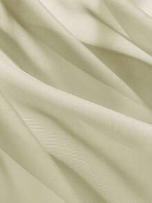1pc Sheer Voile Curtain, Lightweight Translucent Fabric For Sun Shading, Heat Insulation And Light Filtering, With Rod Pocket Top Design, Suitable For Living Room, Bedroom, Balcony Decoration | Autumn Decor - Beige - View 5