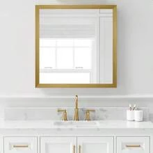 1 Roll Brushed Gold Peel And Stick Wallpaper Border PVC Self Adhesive Removable Contact Paper Waterproof Mirror Frame Sticker For Bathroom Decor Wall Stickers - Gold - View 3