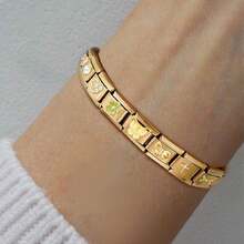 DIY Italian Charms Bracelet Set With 9 Charms And Starter Bracelet - C-starter Bracelet Set-20Pcs Gold - View 5