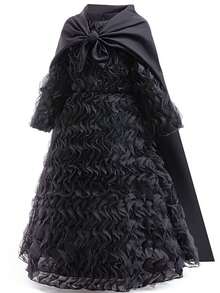 Black Masquerade Ball Gown With Cape, Hat And Glasses, Suitable For Carnival, Easter, Formal Dinner, Cosplay - Black - View 3