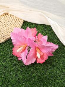 1pc Oversized Butterfly Orchid Flower Claw Clip,Unique Design,High-End Aesthetic,Suitable For Bun Hairstyle,Beach,Photography - Multicolor - View 14