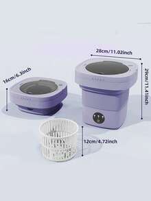 Mini Folding Portable Small Washing Machine Household Items Detachable - Mauve Purple - View 2