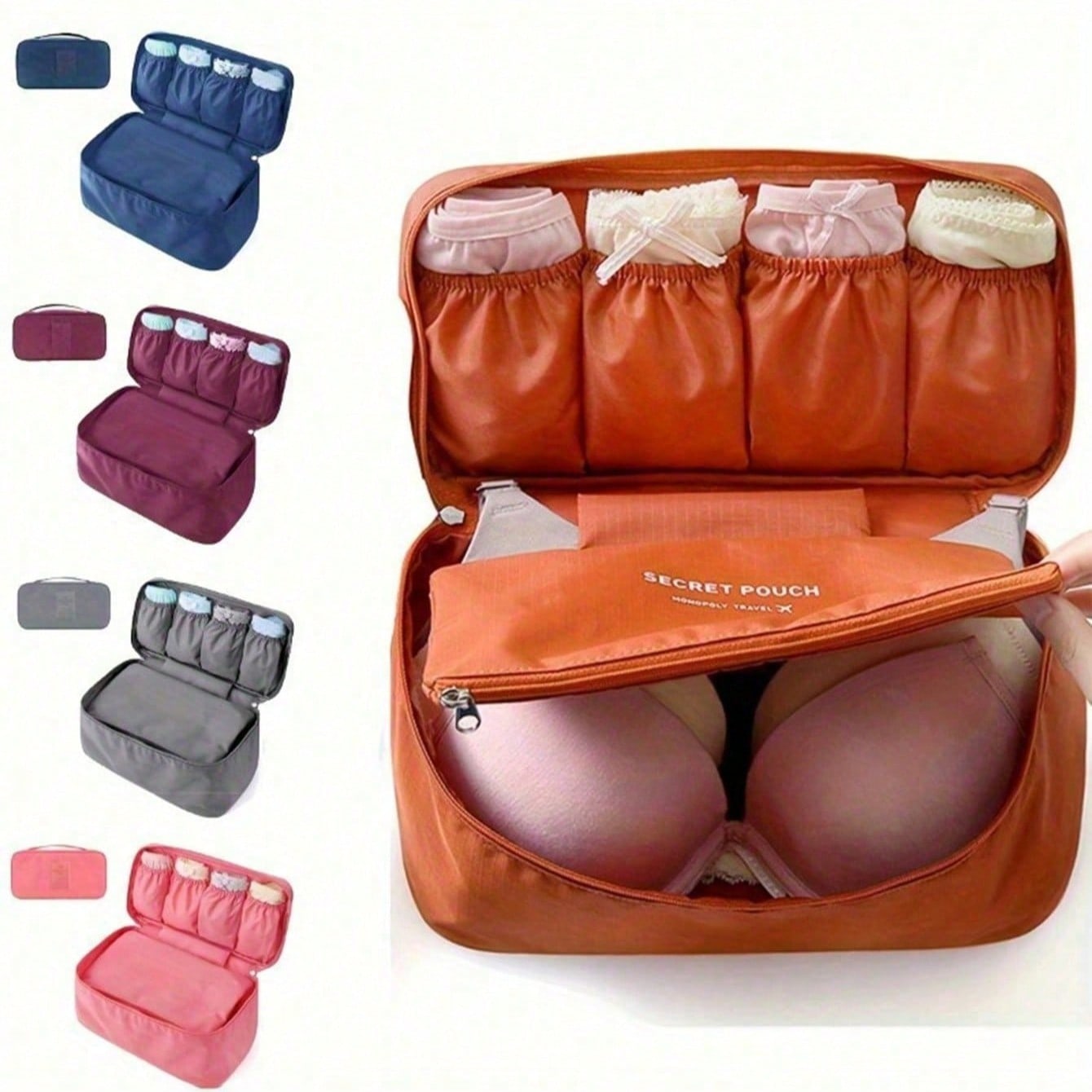 Women's Travel Organizer - Multi-Layer Storage Bag, Perfect For Bras, Underwear, Etc.: Ideal For Travel And Business Trips, Luggage Accessory, Compact Design, Fashionable Appearance, Dry Clean Only, Hand Washable, Bra Storage Bag, Suitable For Frequent Travelers, Creating An Organized Lifestyle