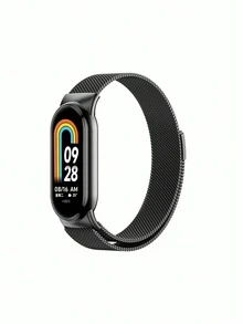 2 件米兰尼斯磁吸不锈钢表带适用于小米手环 8/9/10 智能手表腕带手环腕带适用于小米手环 8/9/10 替换配件 - 彩色 - 查看 4