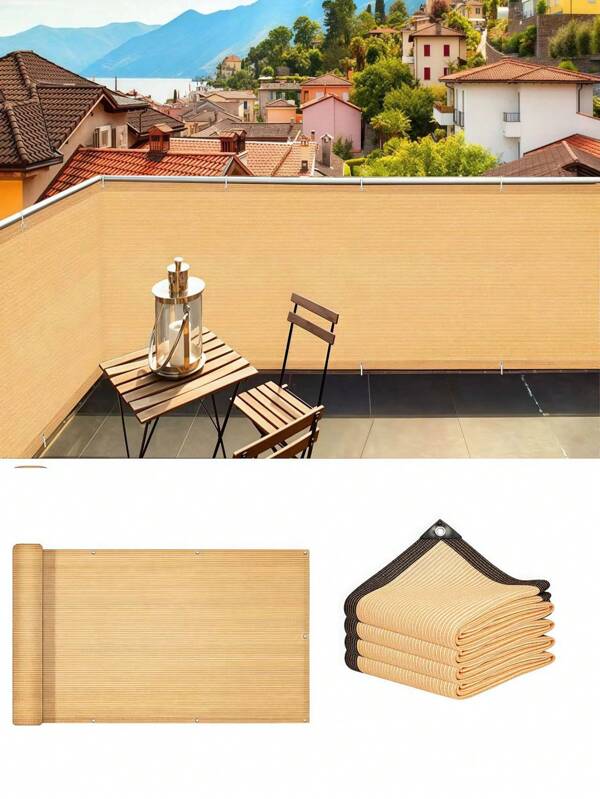 1pc Breathable Sun Shade Net] 1pc High-Density Breathable Sun Shade Net - Durable Plastic Outdoor Shading Fabric For Patio, Picnic, Carport, Garden, Balcony, And Corridor Cooling Canopy