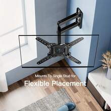 Adjustable Rotating TV Stand, Suitable For 14-27/14-42/32-55 Inch Screens - Cold-Rolled Steel, Wall Mounted Design - 黑色 - 查看 1