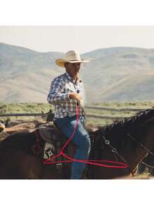 Lazo de vaquero, cuerdas de vaquero y vaquera, cuerdas mágicas, cuerdas pre-atadas, accesorios de vaquera y vaquero, cuerdas, disfraces de vaquera y vaquero de Halloween, cuerdas de utilería de escenario, ropa de cuerda, cuerdas rojas, cuerdas azules, versión mejorada, juegos de fiesta de vaqueros - Lazo de mezclilla - Ver 5