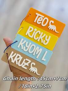 1PC Custom Acrylic Keychain, Many Colors To Choose From, Customizable Name, Personalized, Unique, Fashionable, Ideal Gift For Women, Ideal Gift For Men, Practical, Reusable, Lunch Box Tag, Backpack Tag, Anniversary Gift, Party Gift,Trinkets, For Her - Multicolor - View 10