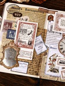 40 张/包复古欧式剪贴簿纸、DIY 装饰背景纸、节日礼物、手工拼贴材料、个性化剪贴簿规划、学校文具用品、学校用品、返校