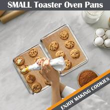 2Pcs Baking Sheet Pan Set, Joyfair Stainless Steel Cookie Sheets, Commercial Metal Pans Toaster Oven Tray Bakeware Roll/Bread/Bacon, Heavy Gauge, Rust-& Dishwasher Safe (9 Inch) - 10.4英寸 - 查看 8