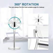 Espejo de maquillaje de escritorio de 8 pulgadas, espejo de maquillaje de doble cara 1x/3x, espejo de viaje giratorio de 360°, diseño desmontable, perfecto para maquillaje preciso y regalo, con opciones ajustables y no ajustables - Espejo de maquillaje de escritorio - Ver 7