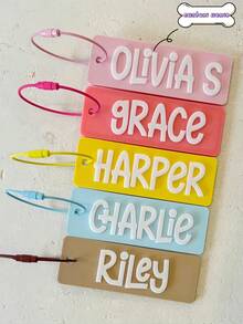 1PC Custom Acrylic Keychain, Many Colors To Choose From, Customizable Name, Personalized, Unique, Fashionable, Ideal Gift For Women, Ideal Gift For Men, Practical, Reusable, Lunch Box Tag, Backpack Tag, Anniversary Gift, Party Gift,Trinkets, For Her - Multicolor - View 1