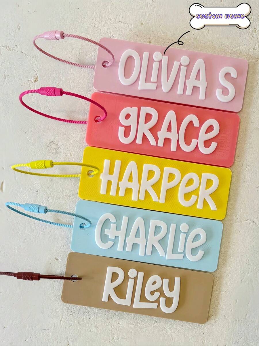 1PC Custom Acrylic Keychain, Many Colors To Choose From, Customizable Name, Personalized, Unique, Fashionable, Ideal Gift For Women, Ideal Gift For Men, Practical, Reusable, Lunch Box Tag, Backpack Tag, Anniversary Gift, Party Gift,Trinkets, For Her - Multicolor - View 1