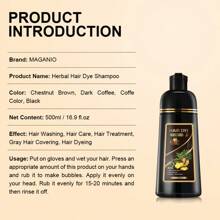 4 In 1 Herbal Hair Color Shampoo - Gentle And Non-Irritating For Men And Women - Instantly Covers Gray Hair, Dyes To Fashionable Hair Color, Plant Extracts, Nourishes Hair, Long-Lasting Color