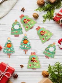 24 Stück Weihnachts-Lutscher Dekorationskarten, süßer Weihnachtsbaum geformter Lutscher Dekorationskarten Set - Süß DIY Süßigkeiten Box Dekoration, ideal für Party Dekoration und Neujahrssüßigkeiten Geschenktüten, Weihnachtsdekoration Zuhause, Weihnachtsgeschenke, Weihnachtsschmuck - Verschiedenfarbig - Übersicht 2