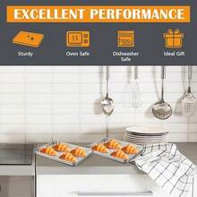 2Pcs Baking Sheet Pan Set, Joyfair Stainless Steel Cookie Sheets, Commercial Metal Pans Toaster Oven Tray Bakeware Roll/Bread/Bacon, Heavy Gauge, Rust-& Dishwasher Safe (9 Inch) - 9 Inch - 查看 11