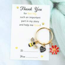 1 buc breloc cu tematică de albine, carte de mulțumire pentru profesori, perfectă pentru ziua de naștere, nuntă, Ziua Profesorului și cadouri de absolvire, cu jeton de îmbrățișare și design de albină, accesorii auto pentru înapoi la școală, farmec geantă, rucsac pentru școală, drăguț gotic Y2k - Multicolor - Vizualizare 10