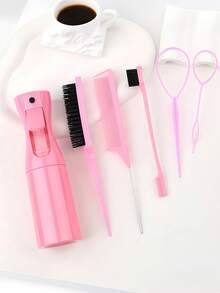 6 piezas Set de herramientas para peinado de niñas, que incluye kit de peine y botella rociadora - Adecuado para todo tipo de cabello y peinado diario, Set portátil de peinado familiar - Multicolor - Ver 2