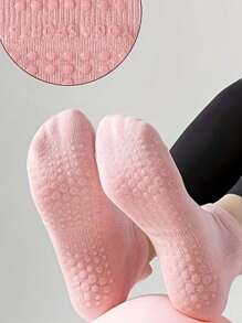 Set de 6/5/3 pares de calcetines de yoga con suela de goma antideslizante, calcetines de compresión transpirables aptos para deportes en interiores y exteriores, diseño de textura antideslizante, ajuste cómodo, para todas las estaciones