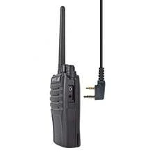 HYS 双向无线电对讲机耳机，C 型耳挂，柔软舒适，红色耳塞设计，外观更美观，带 PTT 麦克风的双向无线电耳机，兼容宝峰、建林、普信、林顿、威尔维、沃讯对讲机