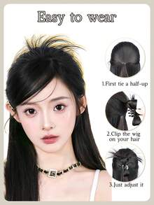 Phụ kiện tóc đa năng 1 món: Kẹp tóc giả búi nửa đầu, kẹp tóc đuôi ngựa bồng bềnh quyến rũ, kẹp tóc thời trang cho mùa thu đông, phụ kiện trang phục ngày lễ, kỳ nghỉ hè, bãi biển. - Nhiều màu - Xem 8