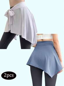 2 chiếc/1 chiếc - Khăn choàng chống nắng mềm mại khô nhanh cho nữ, thắt lưng, khăn quàng cổ, váy liền thân thể thao, chống chói và khó coi, váy liền thân che mông và giúp bạn trông thon gọn hơn, quần áo tập yoga thể dục, váy quấn hông cho nữ, khăn choàng buộc dây tập yoga thể dục, váy ngắn chống chói che hông khi chạy bộ, váy quấn ngoài, - Nhiều màu - Xem 21
