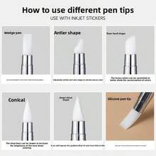 Double-Ended Silicone Nail Art Pen Press Wand Is A Multi-Functional Nail Art Tool For Applying Carved And Toning Glue - 白色 - 查看 5