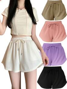 4 PCS Ribbed Shorts - Multicolor - View 1