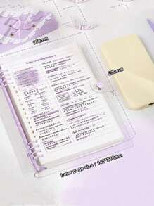 120 páginas A5 Cuaderno grande con capacidad suave transparente, páginas interiores rayadas, bordes perforados, encuadernación espiral extraíble, diseño impermeable - Ideal para suministros de oficina diarios y estilo minimalista, regalo perfecto para amantes de la música, Cuaderno de música | Cuaderno minimalista | Cuaderno impermeable