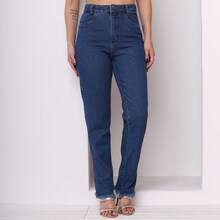 Pencil Jeans/Slit/Fashion In 2025 - 深色水洗藍 - 查看 3